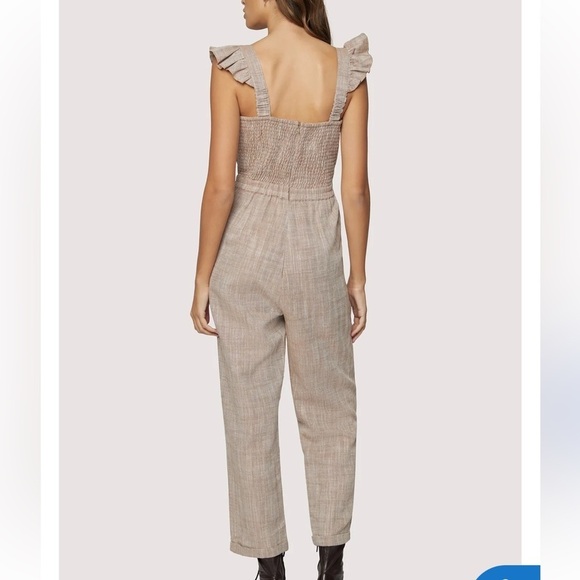 NWT Lost + Wander short sleeve Linen blend one piece Pantsuit women’s sz L Red - Picture 12 of 15